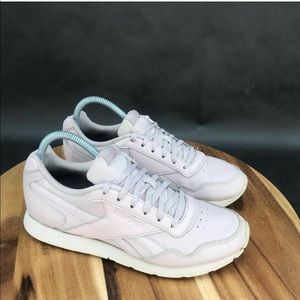 Reebok Royal Glide Pink Classic Leather Running Shoes Low Top Lace Up Womens 9